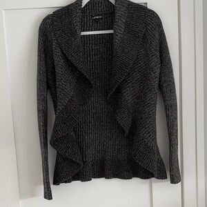 Express Women's Charcoal Open Front Cardigan